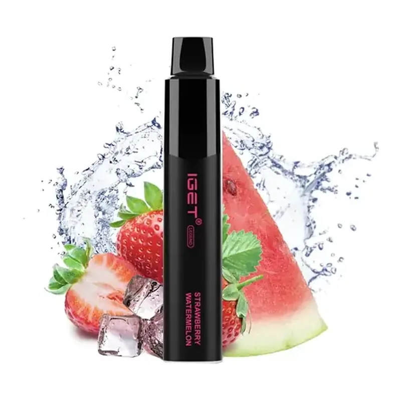 IGET Legend 4000 puffs disposable vape with a flat wide body and duckbill mouthpiece lying on its side