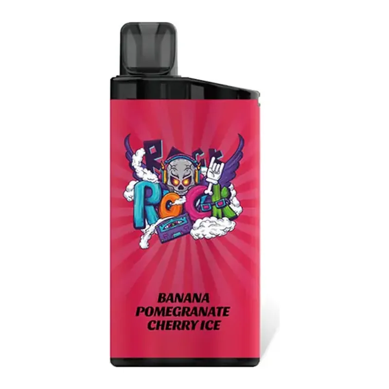 IGET Bar 3500 Banana Pomegranate Cherry Ice disposable vape shown upright on a plain white background