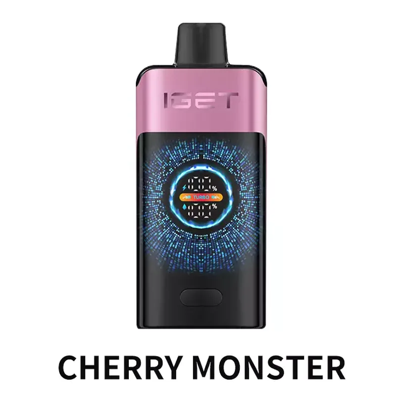 IGET One 12000 Cherry Monster disposable vape photographed front on against a white background