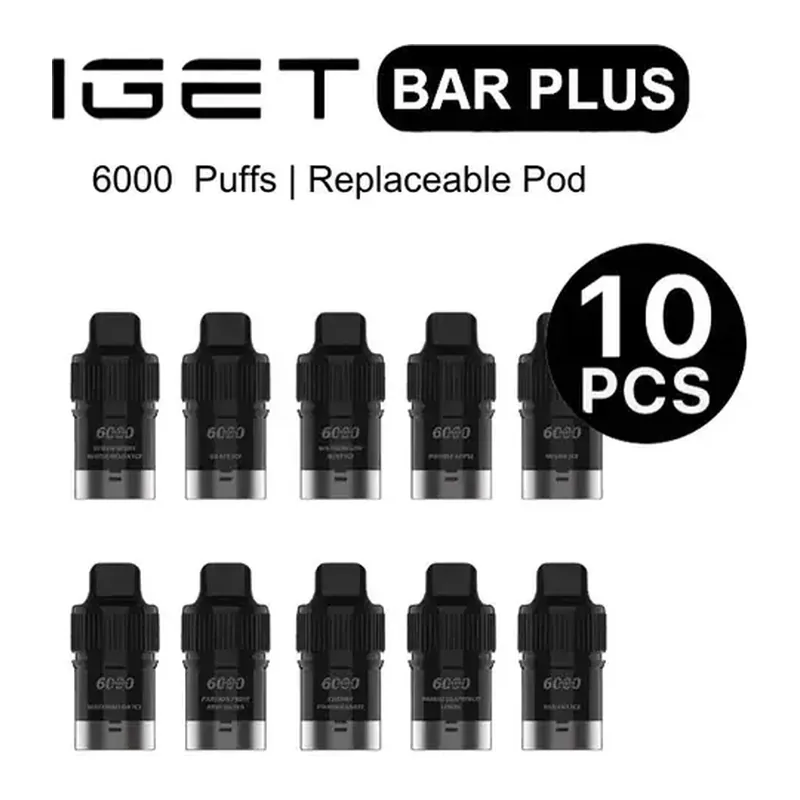 IGET Bar Plus S3 Pod Box Mixed Flavours 10 Pack bulk carton photographed front on against a white background