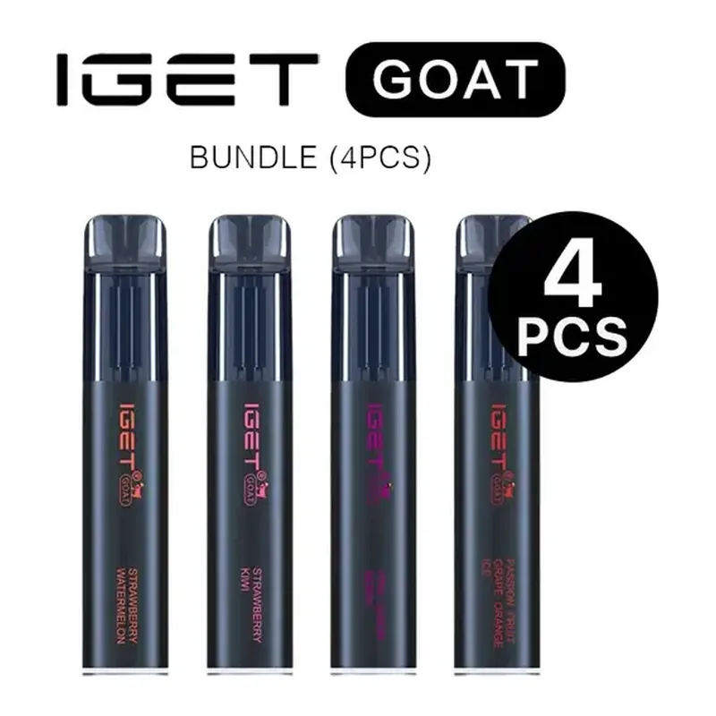 IGET Goat Bundle 4 Pack disposable vape in Iget Goat Bundle (4pcs), product photo on white