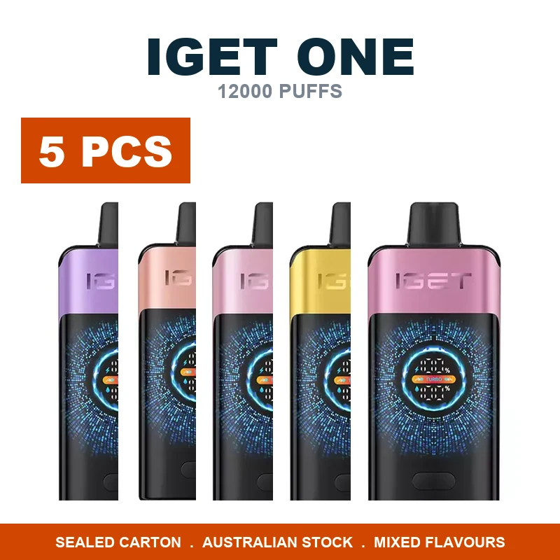IGET One 12000 wholesale carton of 5 sealed devices in mixed flavours