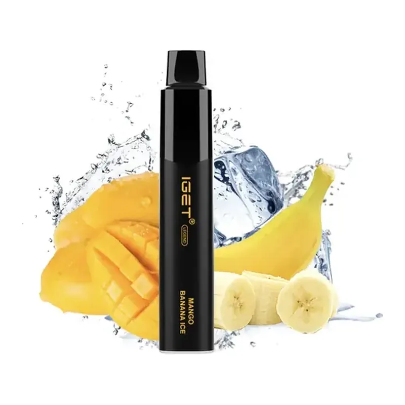 IGET Legend 4000 Mango Banana Ice disposable vape shown upright on a plain white background