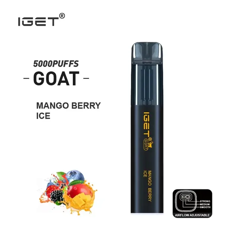 IGET Goat 5000 Mango Berry Ice disposable vape in Mango Berry Ice, product photo on white