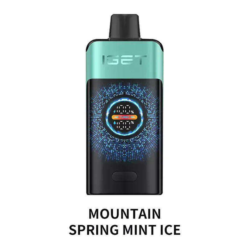 IGET One 12000 Mountain Spring Mint Ice disposable vape shown upright on a plain white background