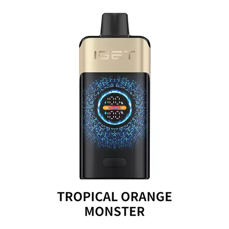 Front view of the IGET One 12000 Tropical Orange Monster disposable vape in Tropical Orange Monster