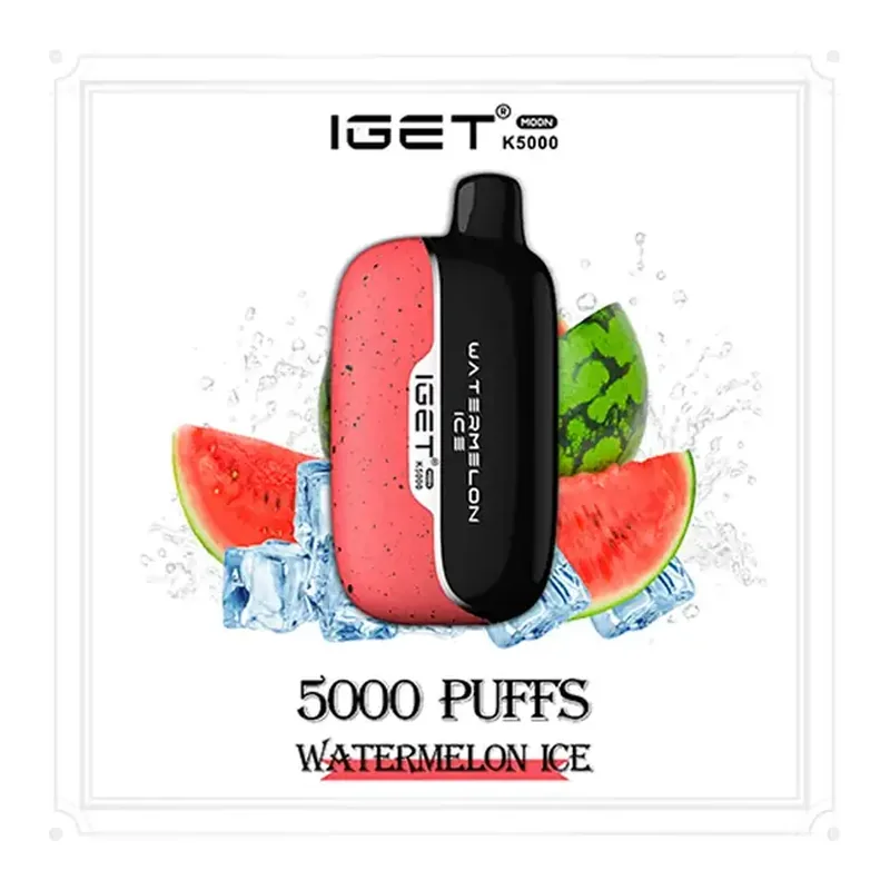IGET Moon 5000 Watermelon Ice disposable vape in Watermelon Ice, product photo on white