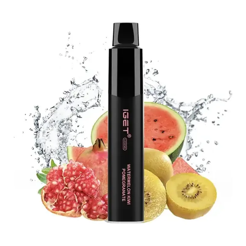 IGET Legend 4000 Watermelon Kiwi Pomegranate disposable vape shown upright on a plain white background